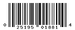 UPC barcode number 025195018814