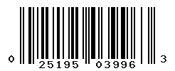 UPC barcode number 025195039963