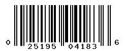 UPC barcode number 025195041836