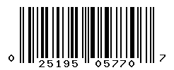 UPC barcode number 025195057707