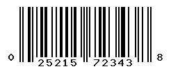 UPC barcode number 025215723438
