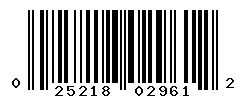 UPC 025218029612 barcode image