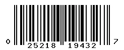 UPC barcode 025218194327