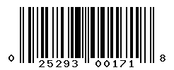 UPC barcode number 025293001718