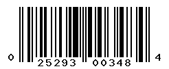 UPC barcode number 025293003484