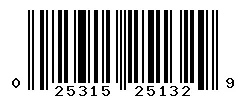 UPC barcode 025315251329