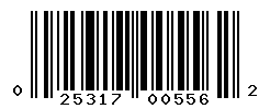 UPC barcode number 025317005562