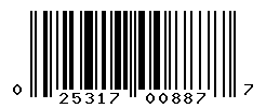 UPC barcode number 025317008877