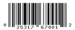 UPC barcode number 025317670012 lookup