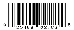 UPC 025466027835 barcode image