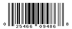 UPC barcode 025466094868