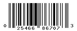 UPC barcode 025466867073