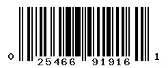 UPC 025466919161 barcode image