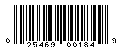 UPC barcode number 025469001849