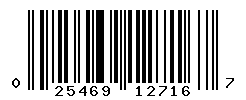 UPC barcode number 025469127167