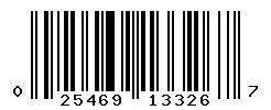 UPC barcode number 025469133267
