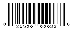 UPC barcode number 025500000336
