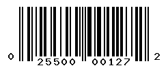UPC barcode number 025500001272
