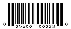 UPC barcode number 025500002330