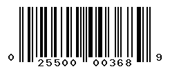 UPC barcode number 025500003689
