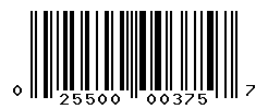 UPC barcode number 025500003757