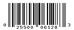 UPC barcode number 025500061283
