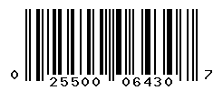 UPC barcode number 025500064307