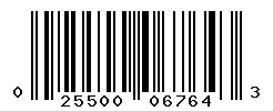 UPC barcode number 025500067643