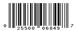 UPC barcode number 025500068497