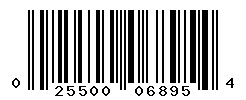 UPC barcode number 025500068954