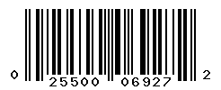 UPC barcode number 025500069272