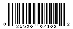 UPC barcode number 025500071022
