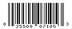 UPC barcode number 025500071053