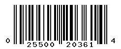 UPC barcode number 025500203614