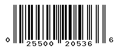 UPC barcode number 025500205366