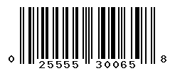 UPC barcode number 025555300658