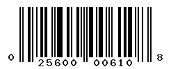 UPC barcode number 025600006108