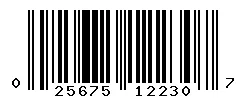 UPC barcode 025675122307