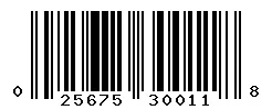 UPC barcode 025675300118