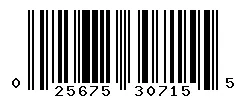 UPC 025675307155 barcode image