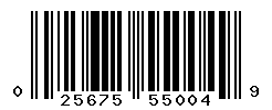 UPC barcode number 025675550049