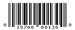 UPC barcode 025700001300