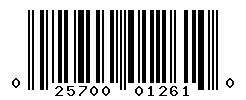 UPC barcode number 025700012610
