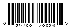 UPC barcode 025700700265
