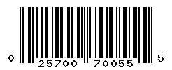 UPC barcode 025700700555