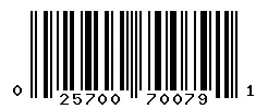 UPC barcode 025700700791