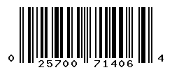 UPC barcode number 025700714064