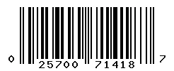 025700714187 barcode