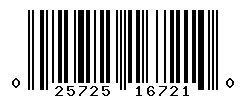UPC barcode number 025725167210