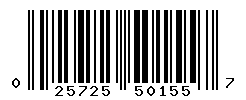 UPC barcode number 025725501557